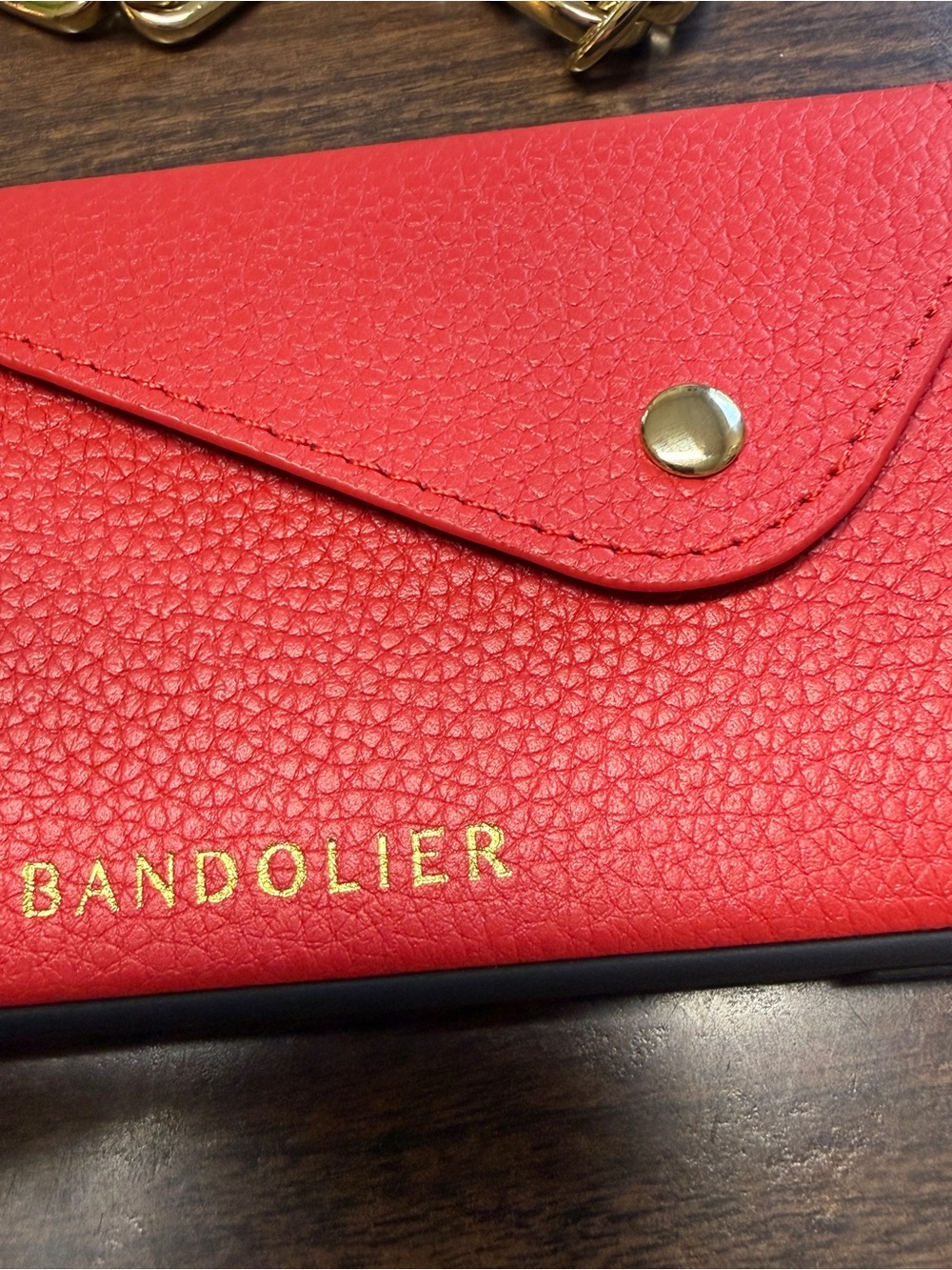 Bandolier Hailey Case for iPhone 14 in Red/Gold with Isla Wristlet - Picture 4 of 15